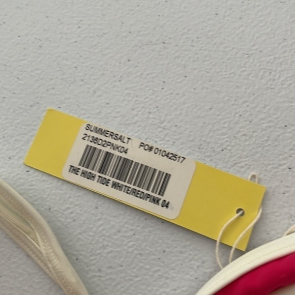 NWT summersalt the high tide white/red/pink bikini top size 4 - Picture 5 of 9